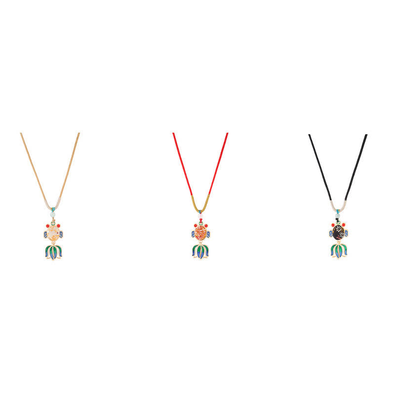 Buddha Stones Collier Guofeng - Pendentif en émail à motif de poisson koi en brocart Song - image 6