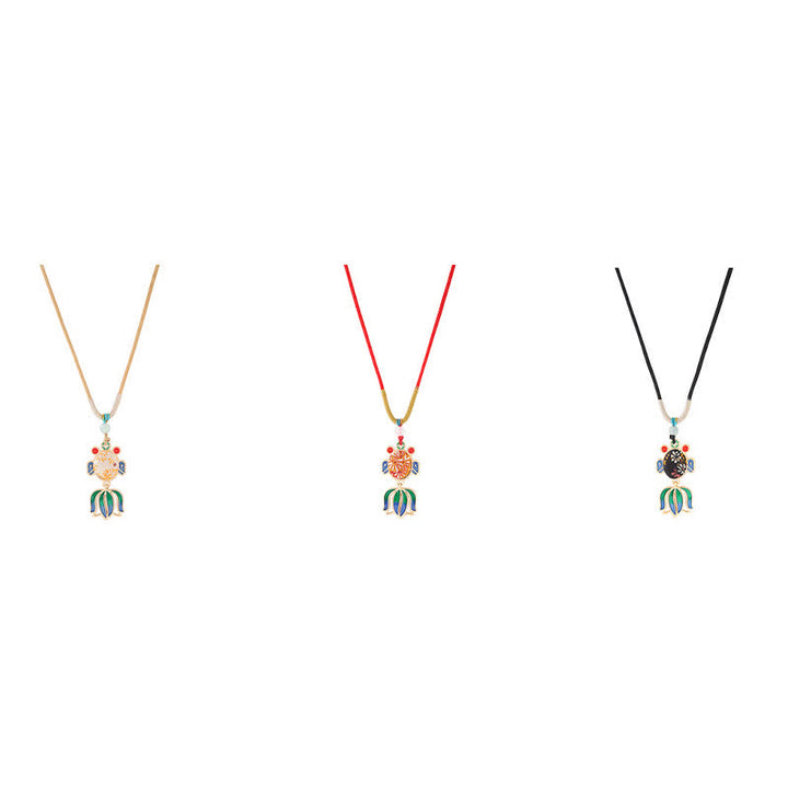 Buddha Stones Collier Guofeng - Pendentif en émail à motif de poisson koi en brocart Song - image 6