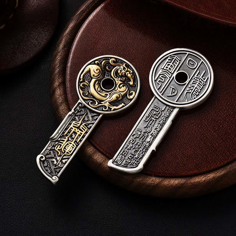 Buddha Stones Collier pendentif vintage en cuivre avec pièce de monnaie « Force du Dragon de Cuivre » - image 7