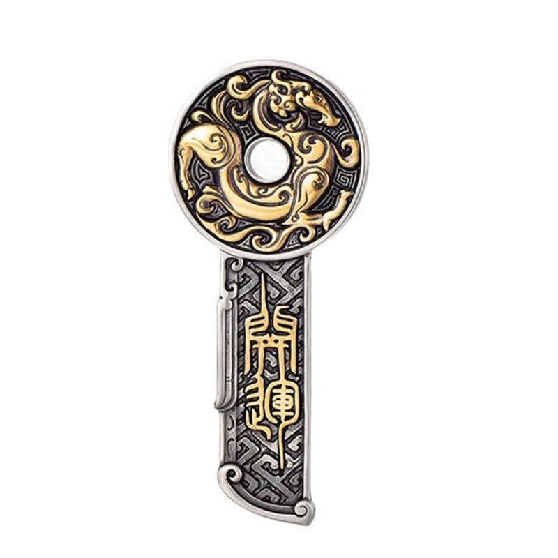 Buddha Stones Collier pendentif vintage en cuivre avec pièce de monnaie « Force du Dragon de Cuivre » - image 9