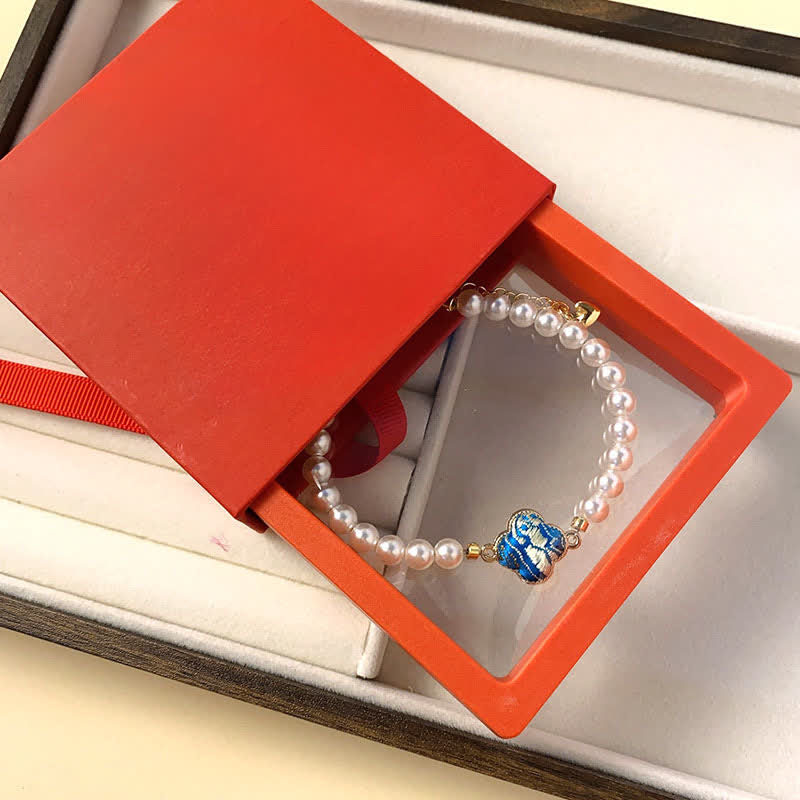 Buddha Stones Bracelet chinois neuf en brocart Pearl Song, motif trèfle et pureté - image 10