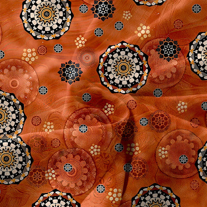 Buddha Stones Robe midi d'été décontractée de style bohème, ornée d'un motif mandala et de médaillons, avec poches. - image 3
