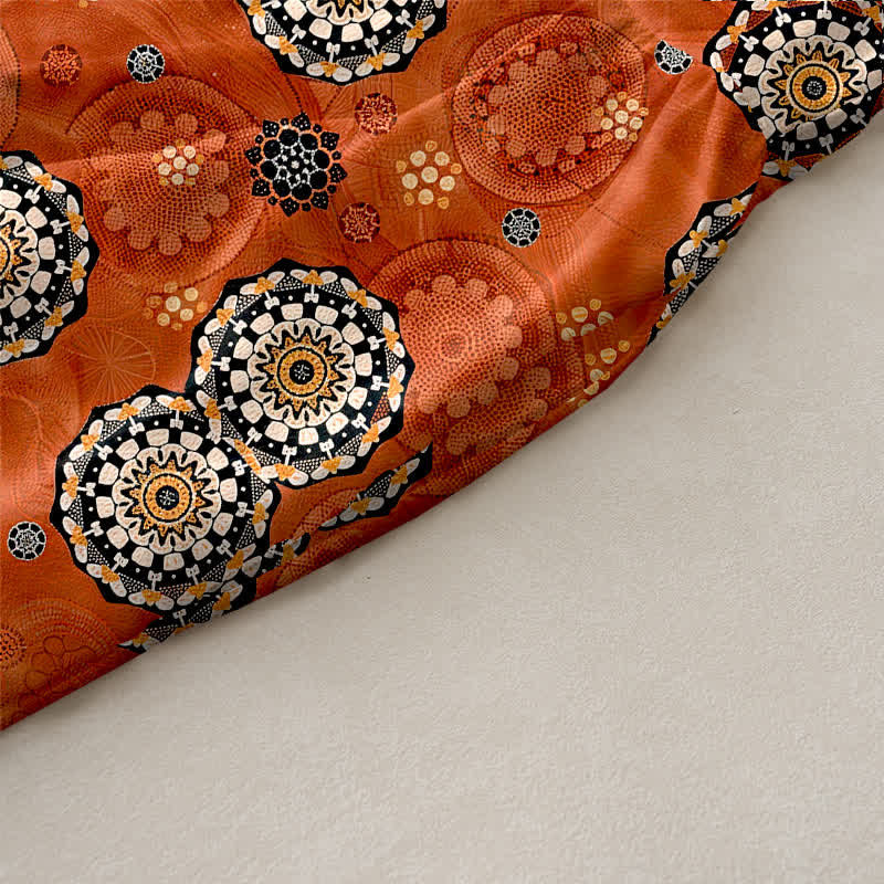 Buddha Stones Robe midi d'été décontractée de style bohème, ornée d'un motif mandala et de médaillons, avec poches. - image 2