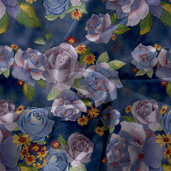 Buddha Stones Robe midi d'été décontractée pour femme, à motif floral rose vintage et sans manches, avec poches - image 3