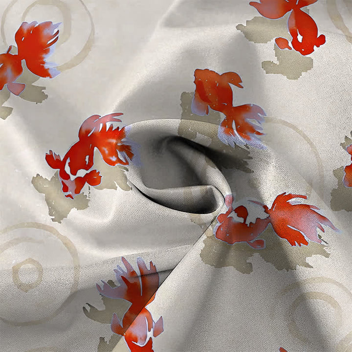 Buddha Stones Chemise à manches courtes pour homme, infroissable, avec boutons à motif de carpes koï rouges. - image 8