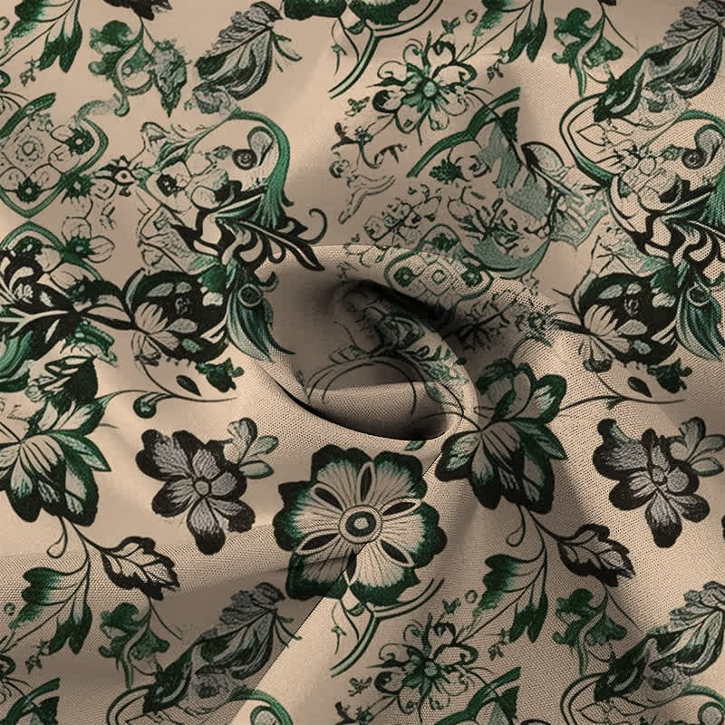 Buddha Stones Chemise à manches courtes pour homme, à boutons, motif floral tropical et infroissable - image 2