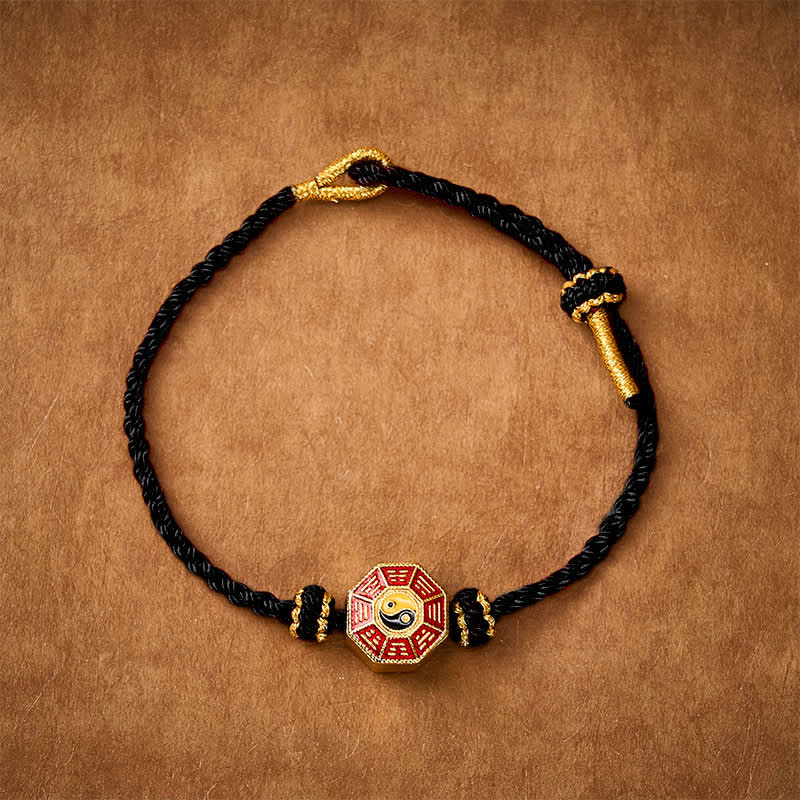 Buddha Stones Bracelet Bagua chinois de protection pour pièces de monnaie, tressé en fil rouge et ajustable - image 11