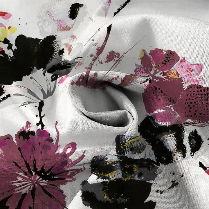 Buddha Stones Chemise à manches courtes respirante pour homme, à boutons et à motif floral aquarelle - image 2