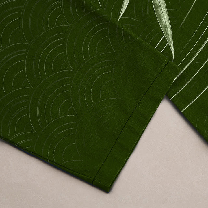 Buddha Stones Pantalon fuselé pour homme en coton à motif de feuilles de bambou, avec poches - image 3