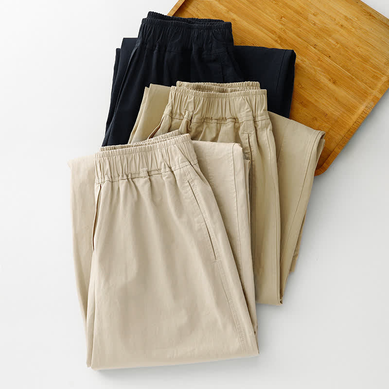Buddha Stones Pantalon court uni décontracté et minimaliste pour femme, style printemps-été, jambes larges et poches - image 22