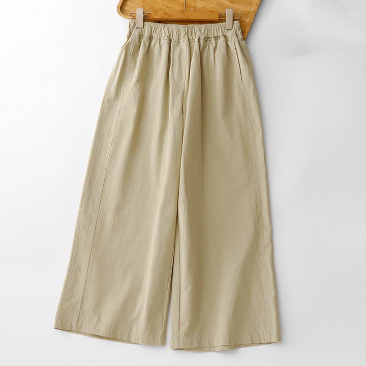 Buddha Stones Pantalon court uni décontracté et minimaliste pour femme, style printemps-été, jambes larges et poches - Jaune d'or pâle - US12, UK/AU16, EU44 (2XL) - image 14