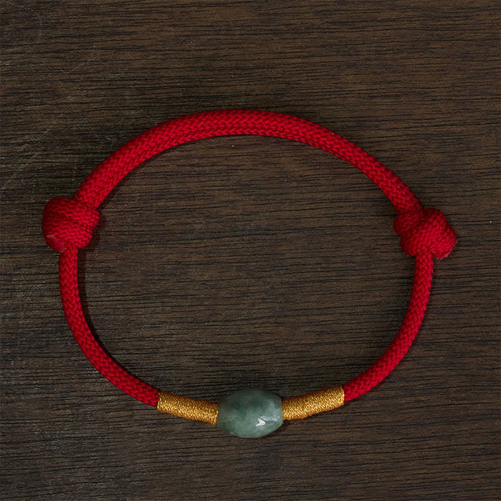 Buddha Stones Bracelet de protection en perles de jade et cordon rouge - image 4