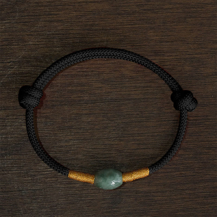 Buddha Stones Bracelet de protection en perles de jade et cordon rouge - Corde noire - image 8