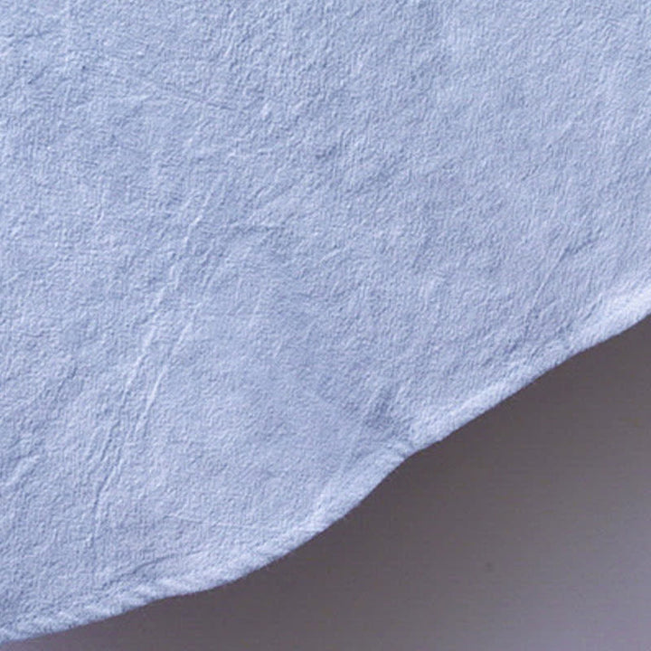Buddha Stones Chemise d'été décontractée à col mandarin pour homme, en coton uni, manches courtes et poches plaquées. - image 10