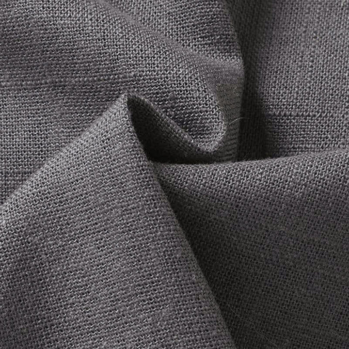 Buddha Stones Ensemble homme décontracté d'été : chemise à manches courtes unie à col mandarin et pantalon à cordon de serrage avec poches - image 11