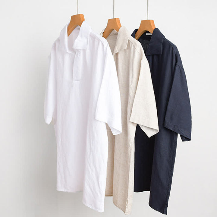 Buddha Stones Chemises à manches courtes pour hommes, style minimaliste décontracté d'été - image 14