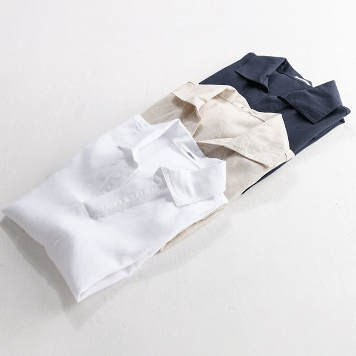 Buddha Stones Chemises à manches courtes pour hommes, style minimaliste décontracté d'été - image 15
