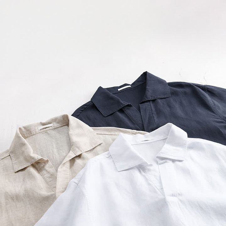Buddha Stones Chemises à manches courtes pour hommes, style minimaliste décontracté d'été - image 16