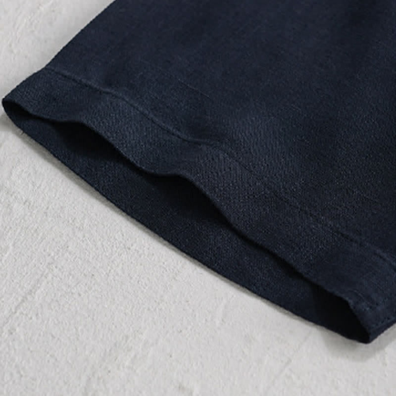 Buddha Stones Chemises à manches courtes pour hommes, style minimaliste décontracté d'été - image 7