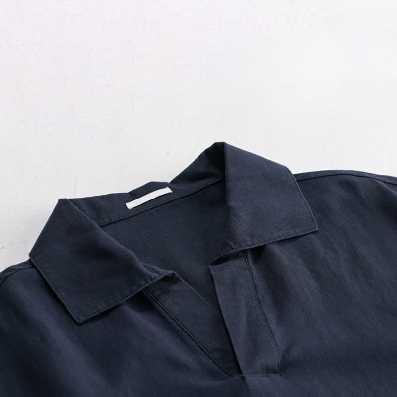 Buddha Stones Chemises à manches courtes pour hommes, style minimaliste décontracté d'été - image 6