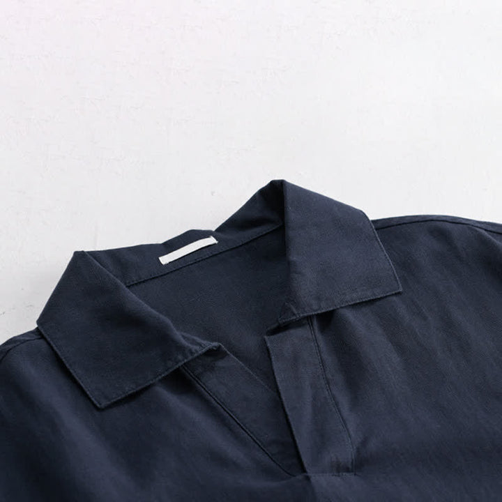 Buddha Stones Chemises à manches courtes pour hommes, style minimaliste décontracté d'été - image 6