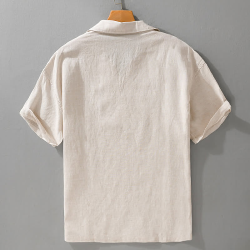 Buddha Stones Chemises à manches courtes pour hommes, style minimaliste décontracté d'été - image 1