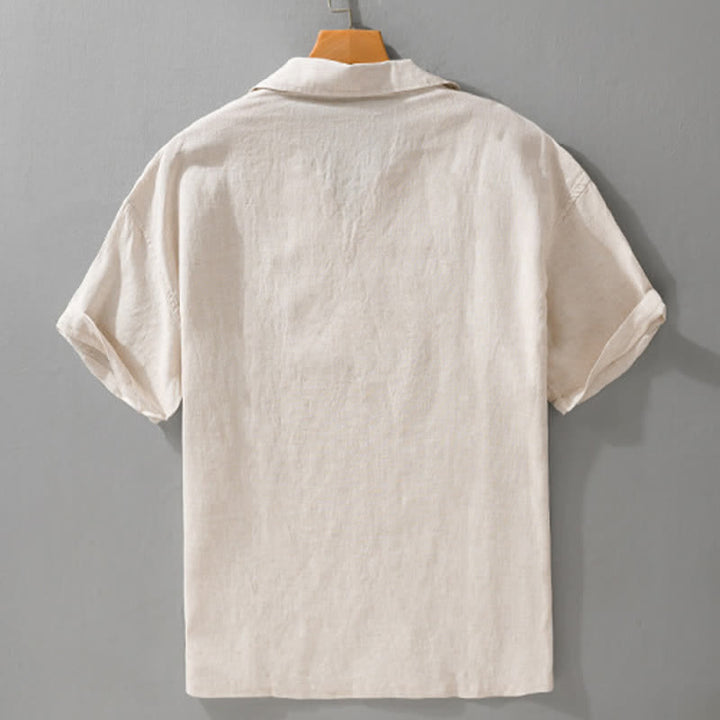 Buddha Stones Chemises à manches courtes pour hommes, style minimaliste décontracté d'été - image 1