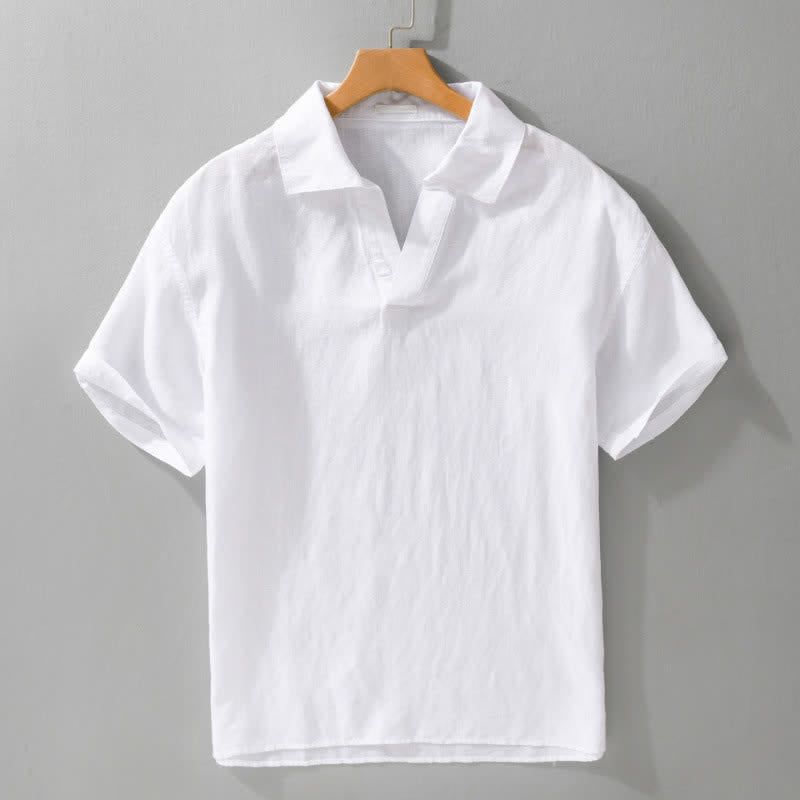 Buddha Stones Chemises à manches courtes pour hommes, style minimaliste décontracté d'été - Blanc - US/UK/AU42，EU52 (3XL) - image 9