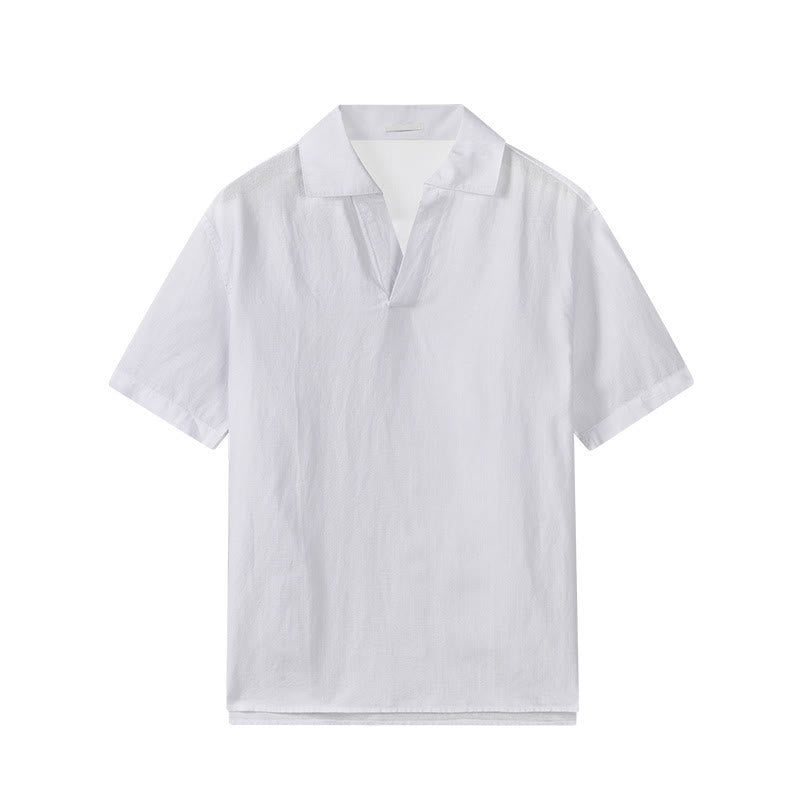 Buddha Stones Chemises à manches courtes pour hommes, style minimaliste décontracté d'été - image 10