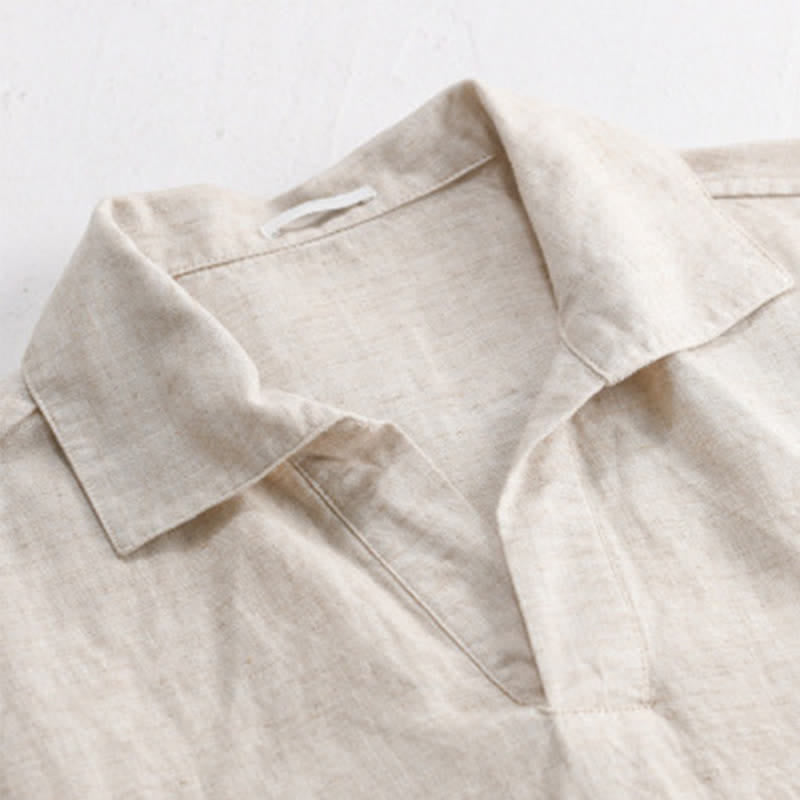 Buddha Stones Chemises à manches courtes pour hommes, style minimaliste décontracté d'été - image 2