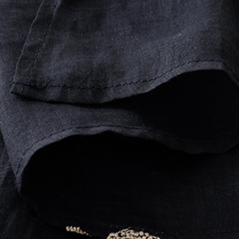 Buddha Stones Pantalon court à cordon de serrage fleuri style bohème décontracté pour femme - image 9