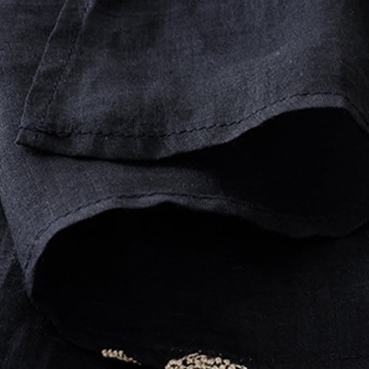 Buddha Stones Pantalon court à cordon de serrage fleuri style bohème décontracté pour femme - image 9
