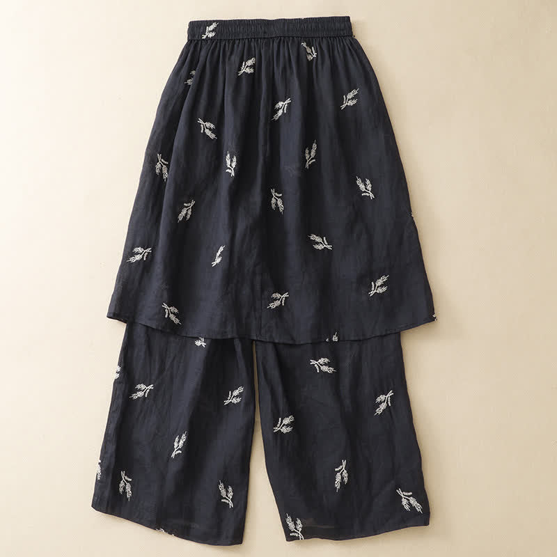 Buddha Stones Pantalon court à cordon de serrage fleuri style bohème décontracté pour femme - image 2