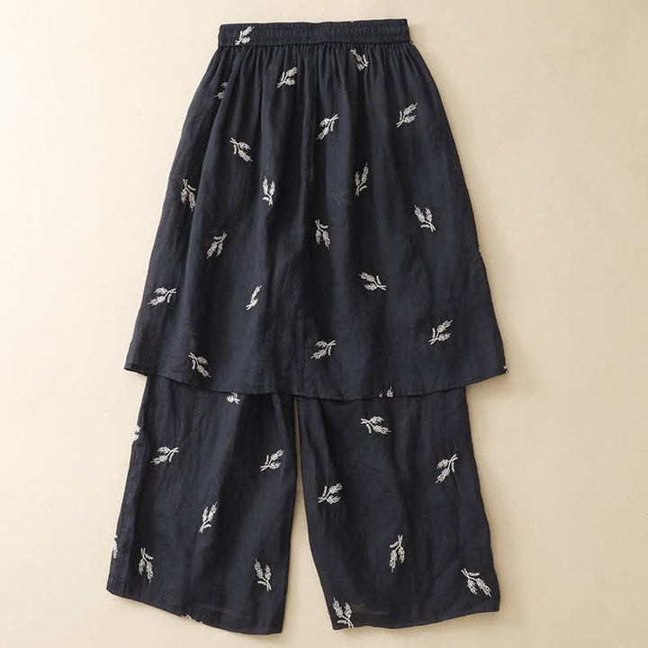 Buddha Stones Pantalon court à cordon de serrage fleuri style bohème décontracté pour femme - image 2