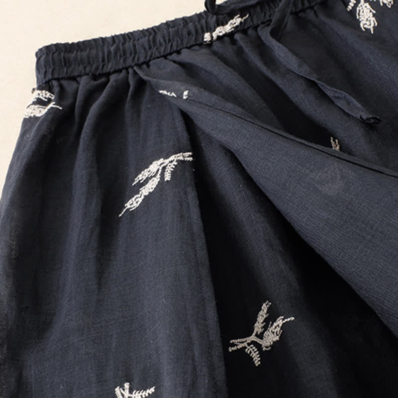 Buddha Stones Pantalon court à cordon de serrage fleuri style bohème décontracté pour femme - image 6