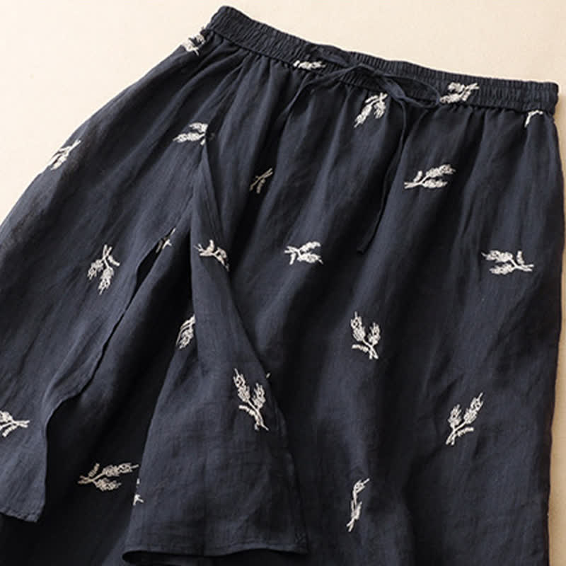 Buddha Stones Pantalon court à cordon de serrage fleuri style bohème décontracté pour femme - image 4