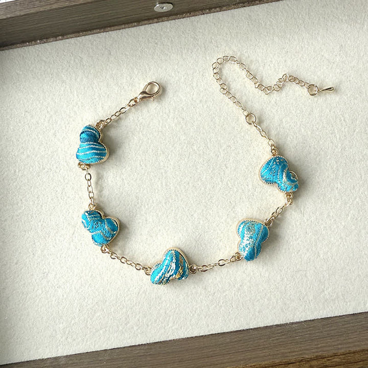 Buddha Stones Bracelet Song Brocart Cuivre Gourde Bénédiction Ton Or - Bleu (même teinte – motif variable) - image 3
