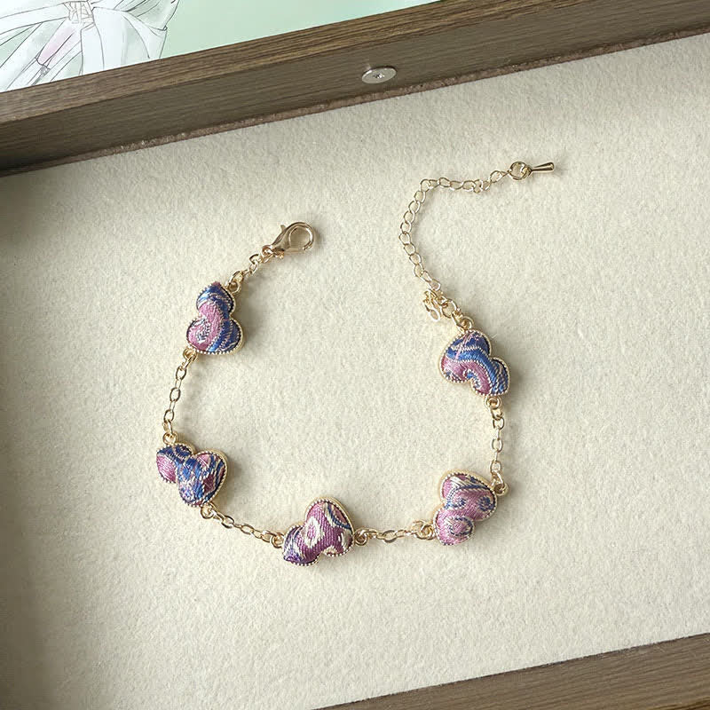 Buddha Stones Bracelet Song Brocart Cuivre Gourde Bénédiction Ton Or - Violet (même teinte – motif variable) - image 0