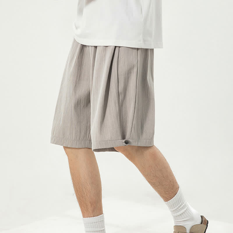 Buddha Stones Short d'été minimaliste décontracté pour homme, taille élastique avec cordon de serrage et poche - Gainsboro - US/UK/AU42, EU52 (3XL) - image 0