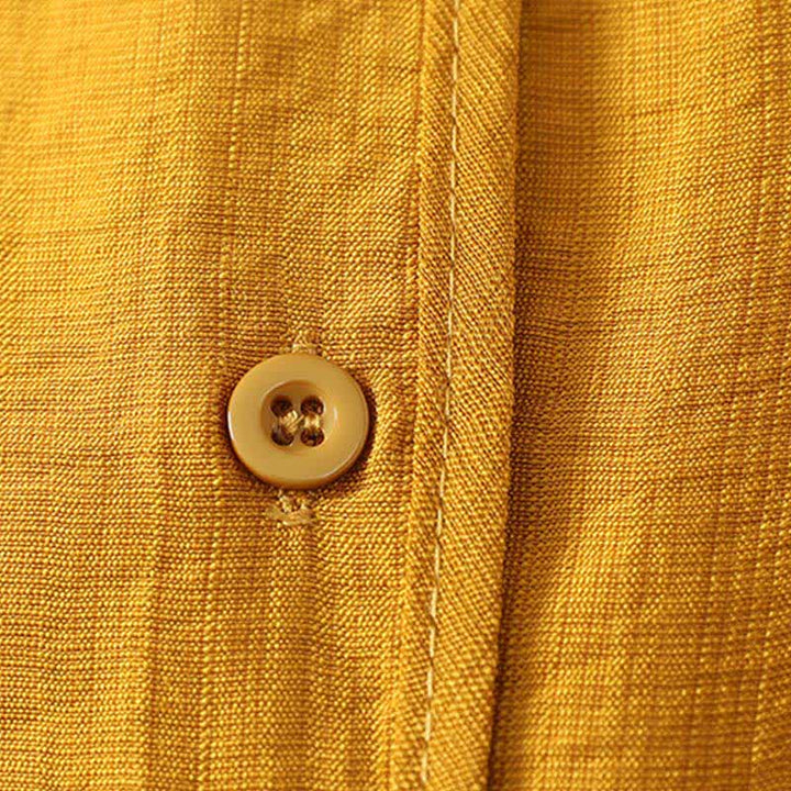 Buddha Stones Chemises à manches longues unies à boutons pour femmes, style minimaliste décontracté d'été - image 4