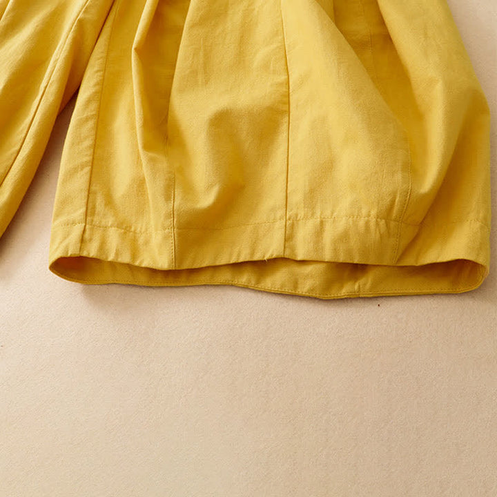Buddha Stones Pantalon sarouel court uni, décontracté et minimaliste, avec poches, pour femme - image 13