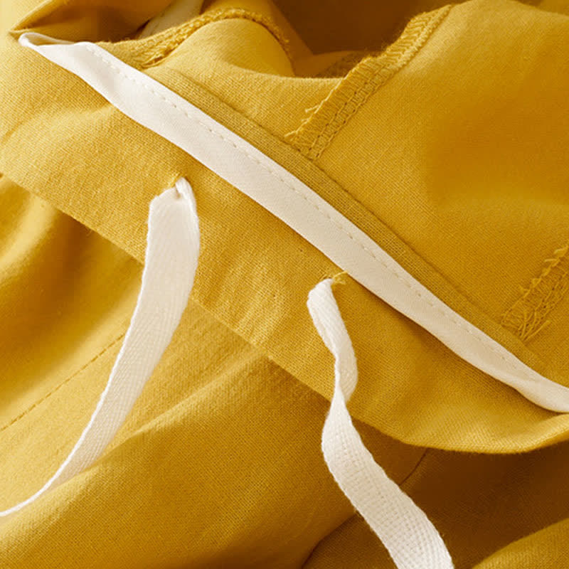 Buddha Stones Pantalon sarouel court uni, décontracté et minimaliste, avec poches, pour femme - image 9
