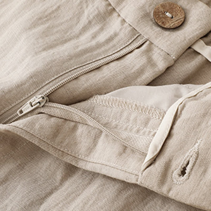 Buddha Stones Pantalon sarouel d'été décontracté à boutons et fermeture éclair, longueur cheville, avec poches - image 12