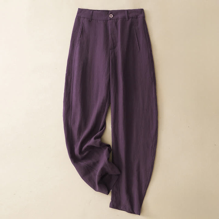 Buddha Stones Pantalon sarouel d'été décontracté à boutons et fermeture éclair, longueur cheville, avec poches - RebeccaPurple - US8-10, UK/AU12-14, EU40-42 (2XL) - image 0