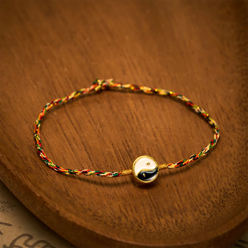 Buddha Stones Bracelet tressé de protection en cordon fin coloré Yin Yang tissé à la main - image 1