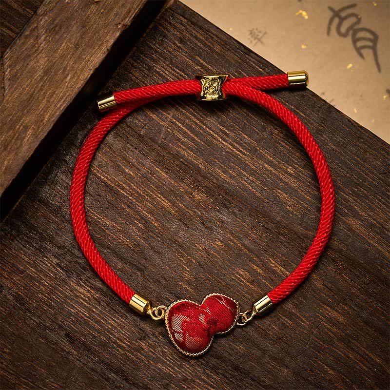 Buddha Stones Bracelet de protection en brocart de gourde Red String Song - image 3