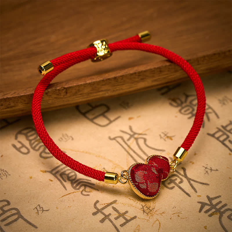 Buddha Stones Bracelet de protection en brocart de gourde Red String Song - image 2