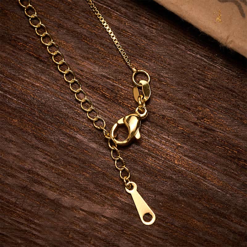 Buddha Stones Collier Harmonic Connection en brocart rose incrusté d'un cœur rotatif en cuivre et d'un trèfle à quatre feuilles - image 7