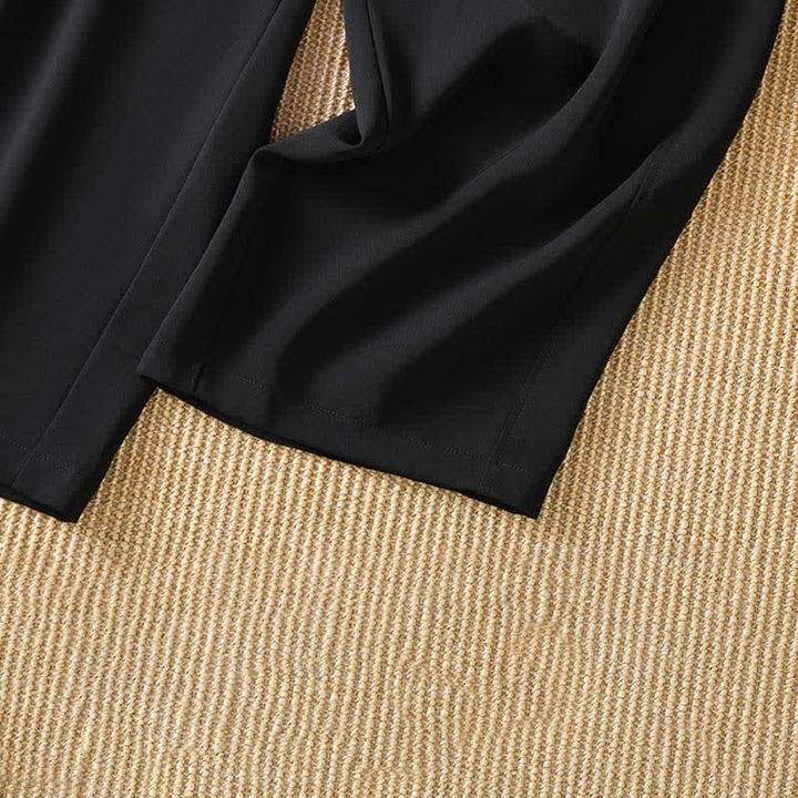 Buddha Stones Pantalon sarouel court uni, décontracté et minimaliste, avec poches, pour femme - image 12