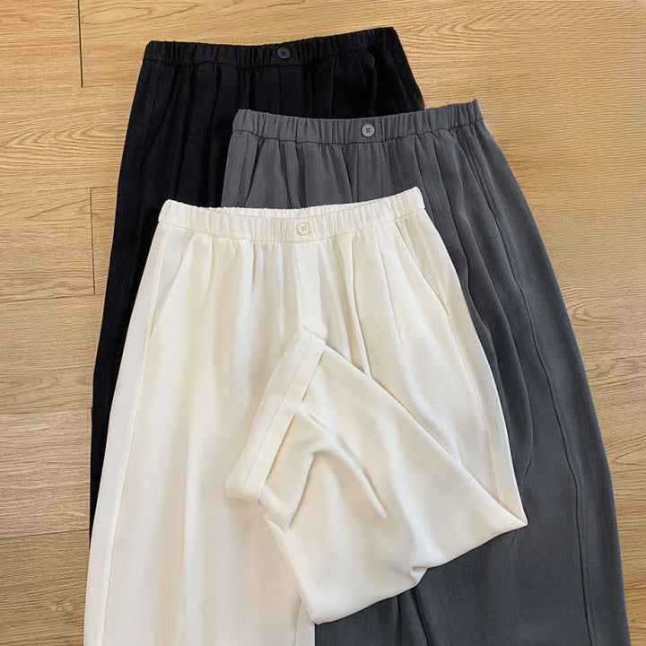 Buddha Stones Pantalon sarouel court uni, décontracté et minimaliste, avec poches, pour femme - image 21